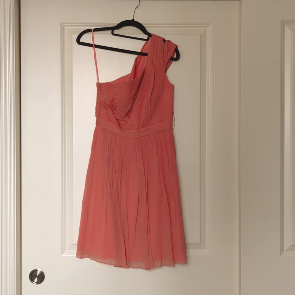 J.Crew Salmon one shoulder dress size 00 in silk